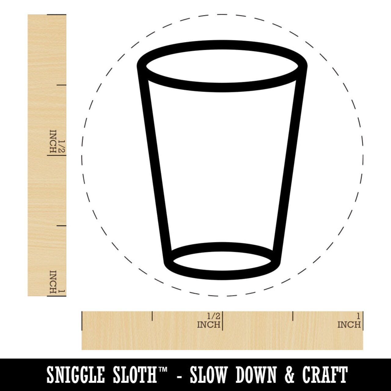 Empty Water Glass Cup Rubber Stamp for Stamping Crafting Planners